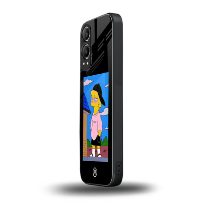 lisa simpson back phone cover | glass case for oneplus nord ce 4 lite