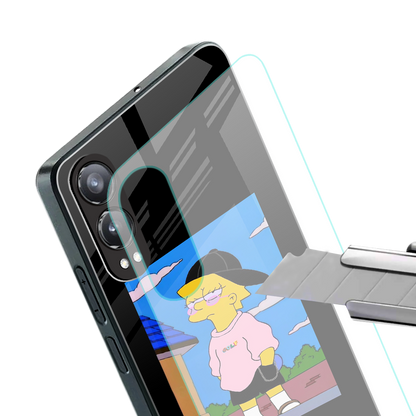 lisa simpson back phone cover | glass case for oneplus nord ce 4 lite