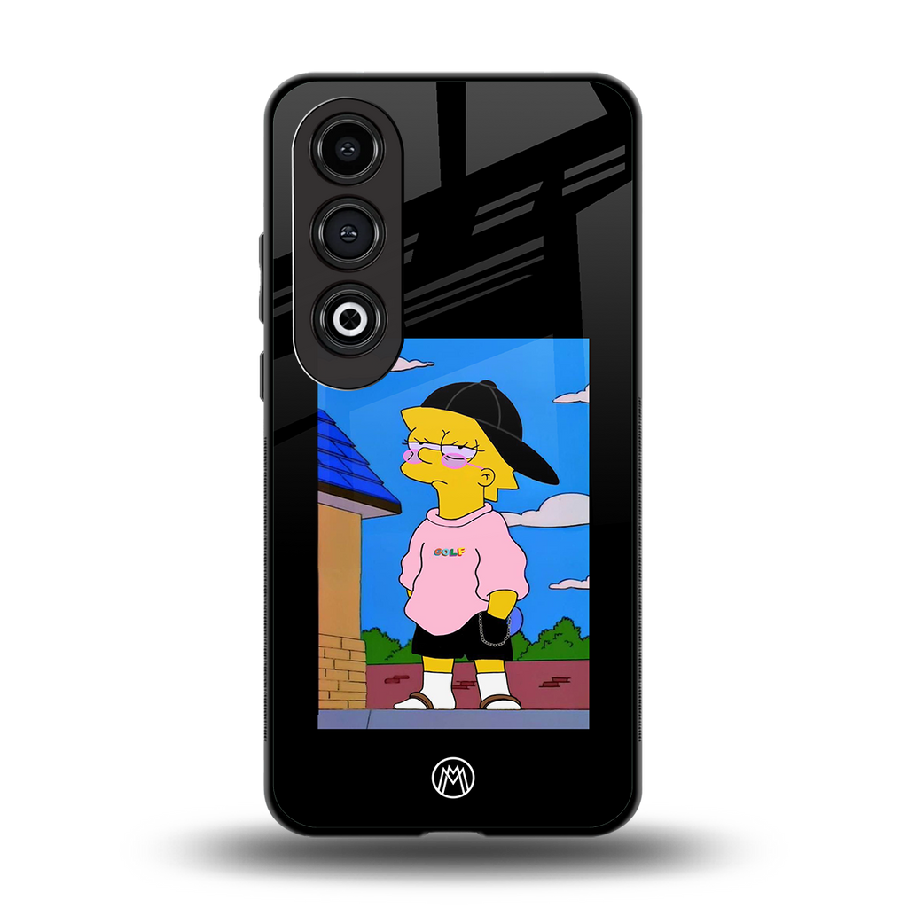 lisa simpson back phone cover | glass case for oneplus nord ce 4