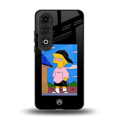 lisa simpson back phone cover | glass case for oneplus nord ce 4