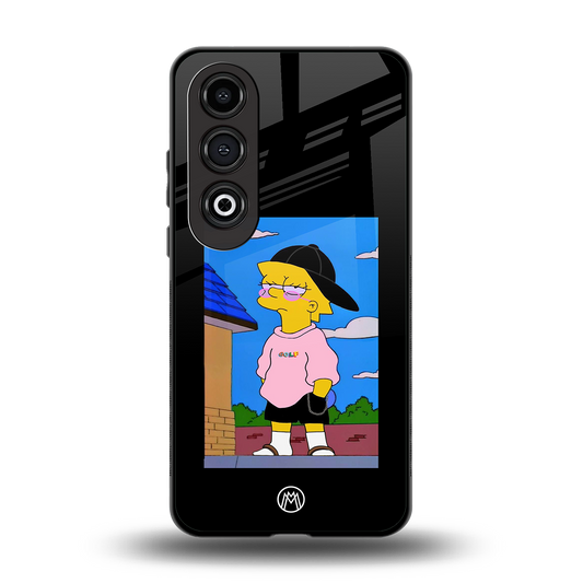 lisa simpson back phone cover | glass case for oneplus nord ce 4