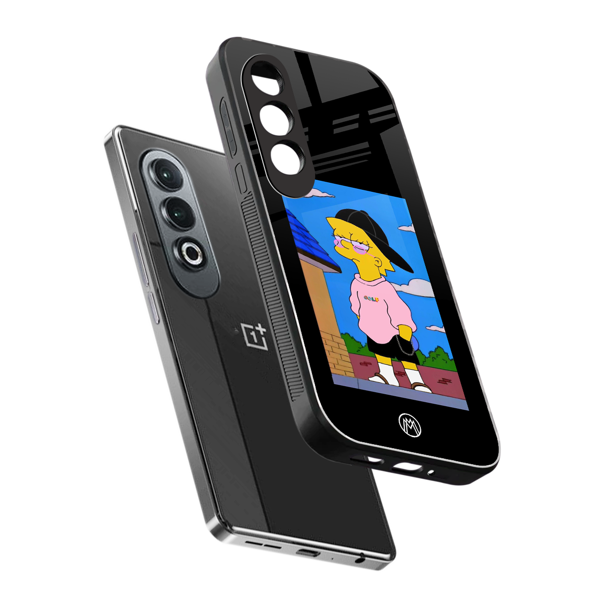 lisa simpson back phone cover | glass case for oneplus nord ce 4