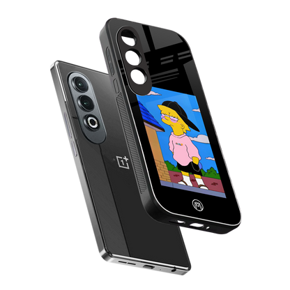 lisa simpson back phone cover | glass case for oneplus nord ce 4