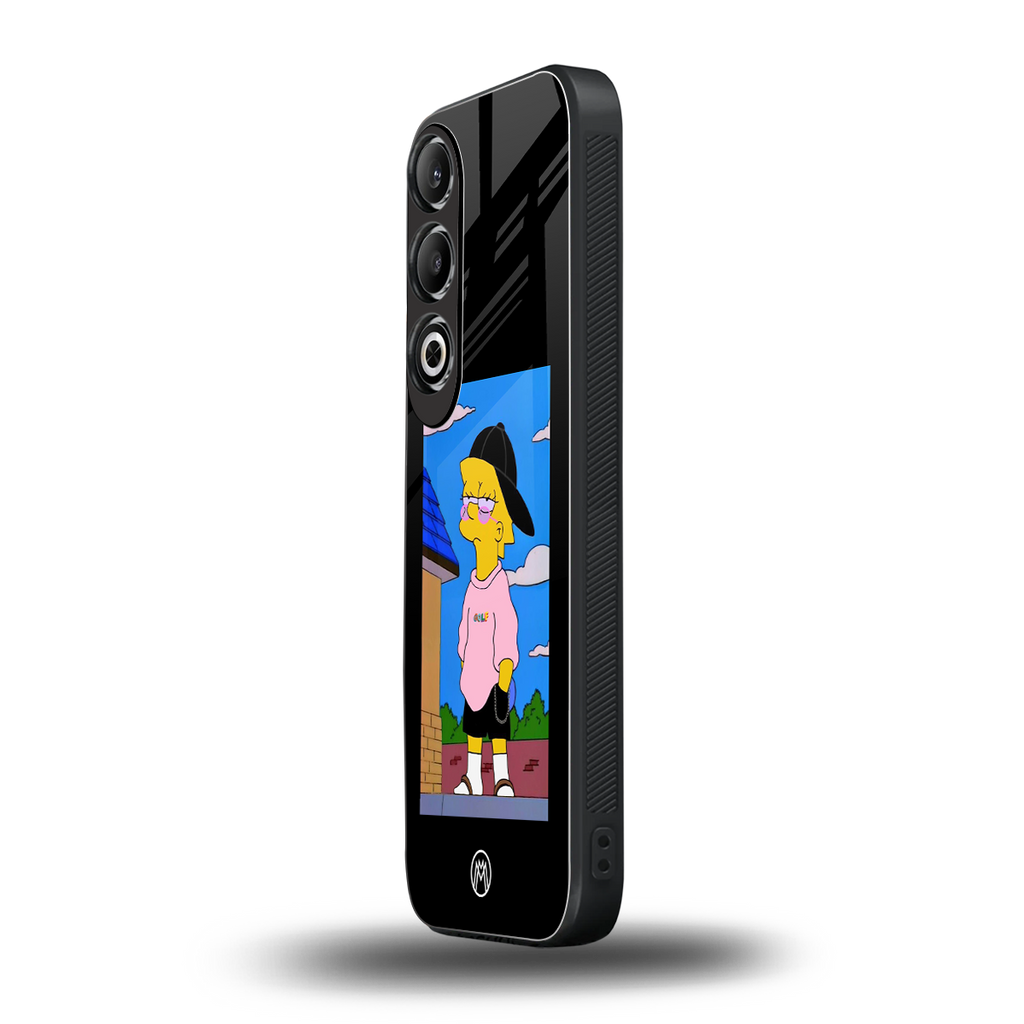 lisa simpson back phone cover | glass case for oneplus nord ce 4