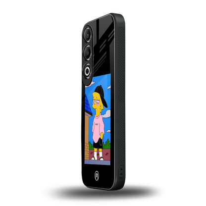 lisa simpson back phone cover | glass case for oneplus nord ce 4