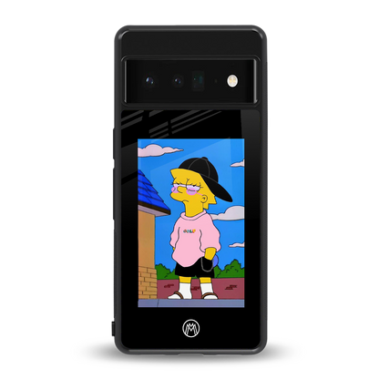 lisa simpson back phone cover | glass case for google pixel 6 pro