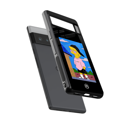lisa simpson back phone cover | glass case for google pixel 6 pro