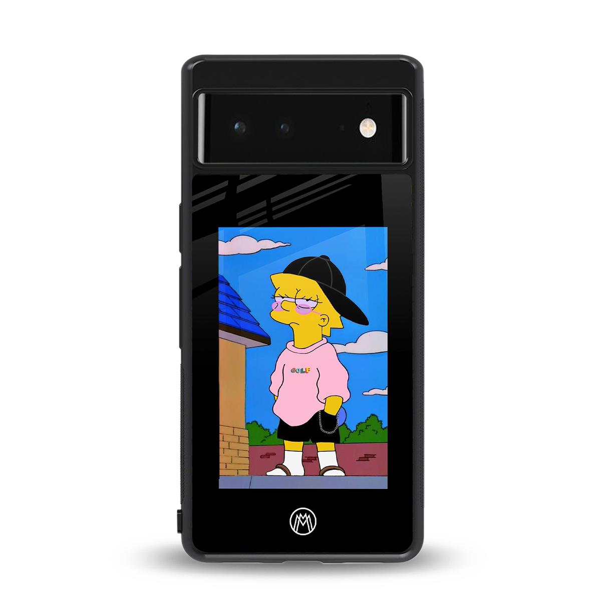 lisa simpson back phone cover | glass case for google pixel 6