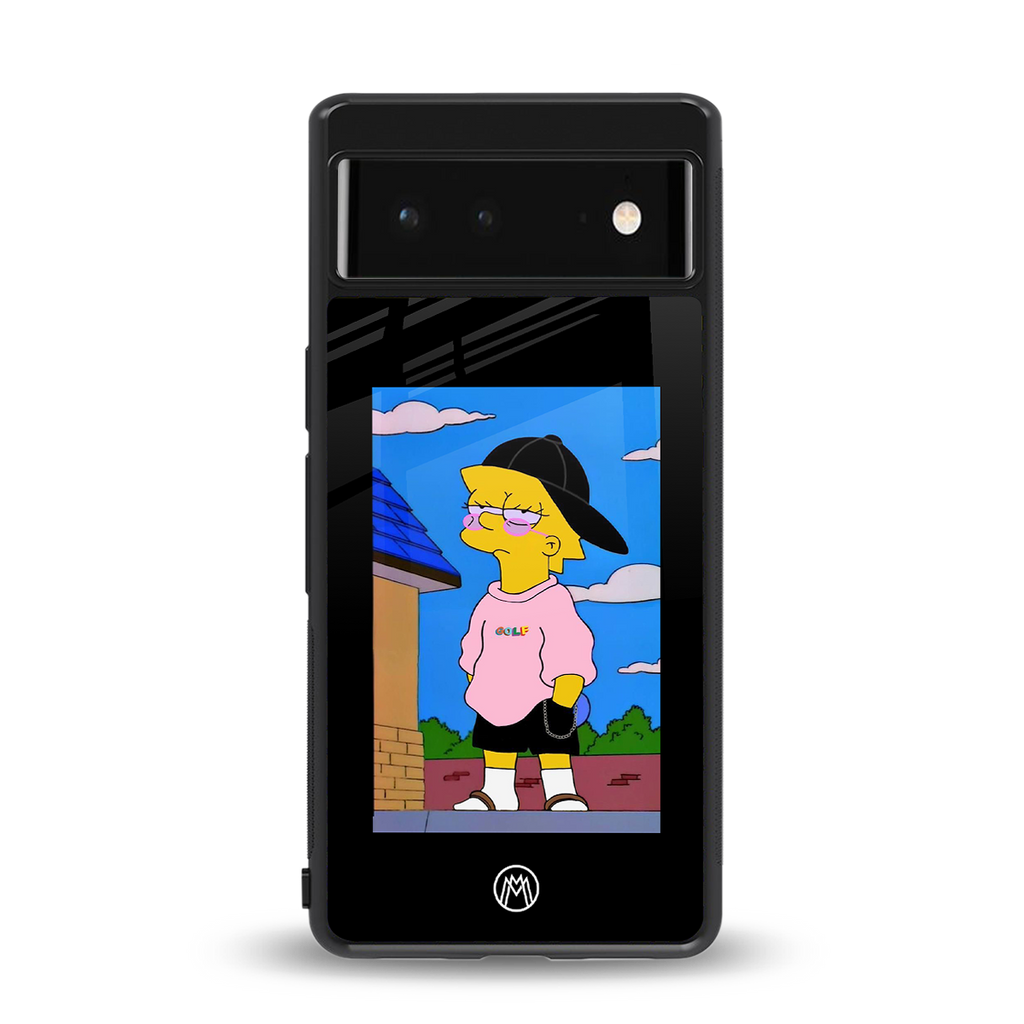 lisa simpson back phone cover | glass case for Google Pixel 6A