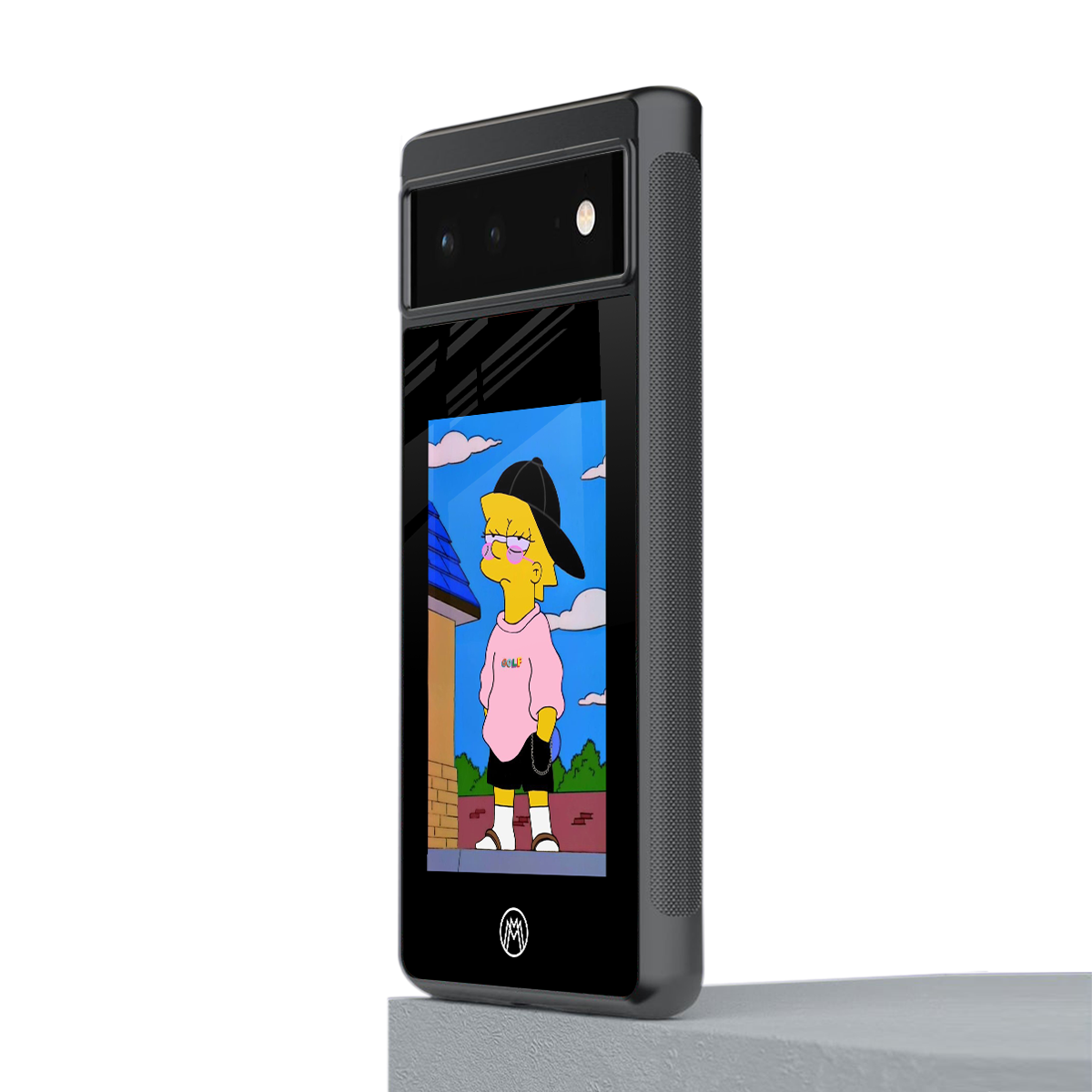 lisa simpson back phone cover | glass case for google pixel 6