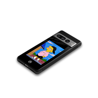 lisa simpson back phone cover | glass case for google pixel 7 pro