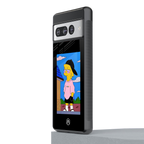 lisa simpson back phone cover | glass case for google pixel 7 pro