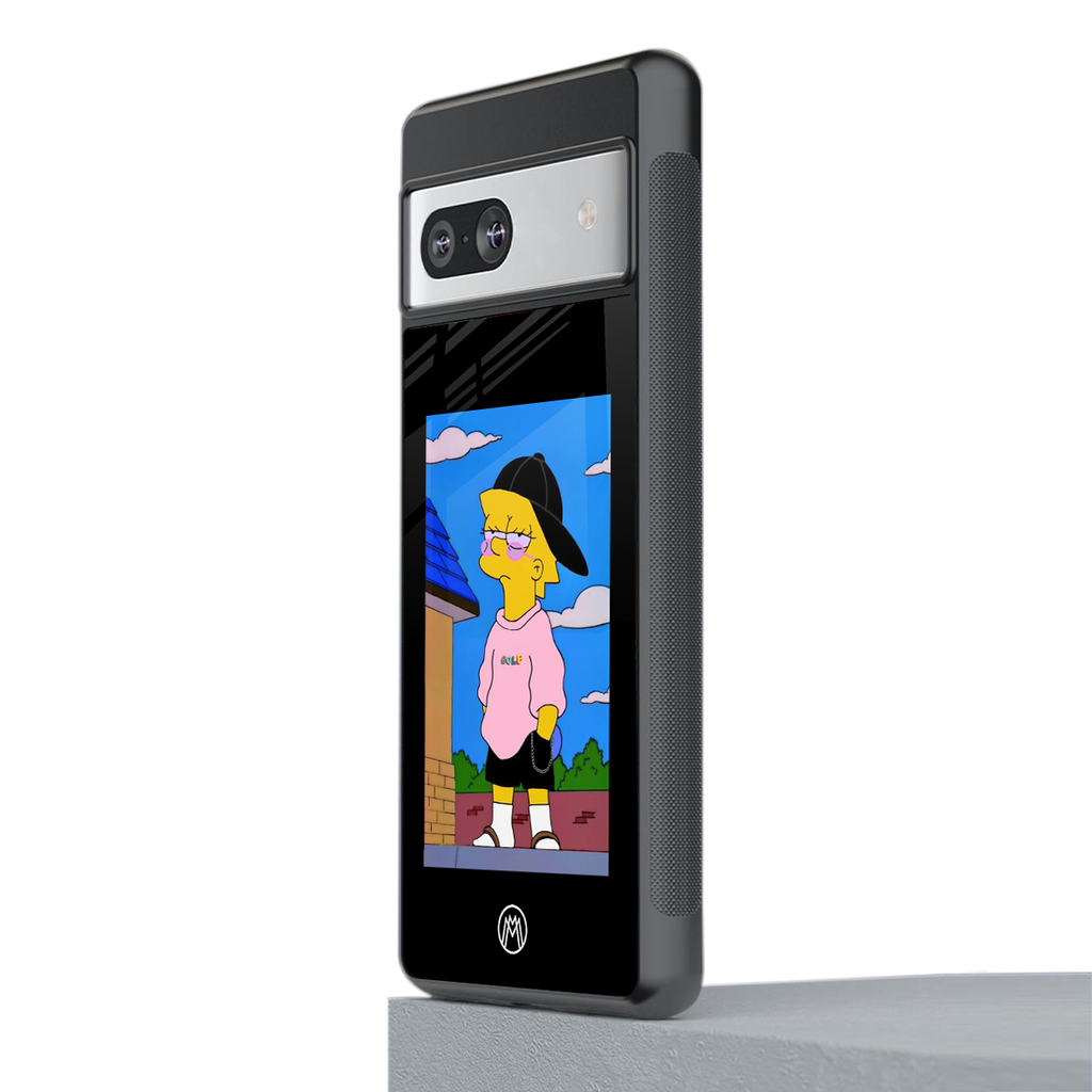 lisa simpson back phone cover | glass case for Google Pixel 7