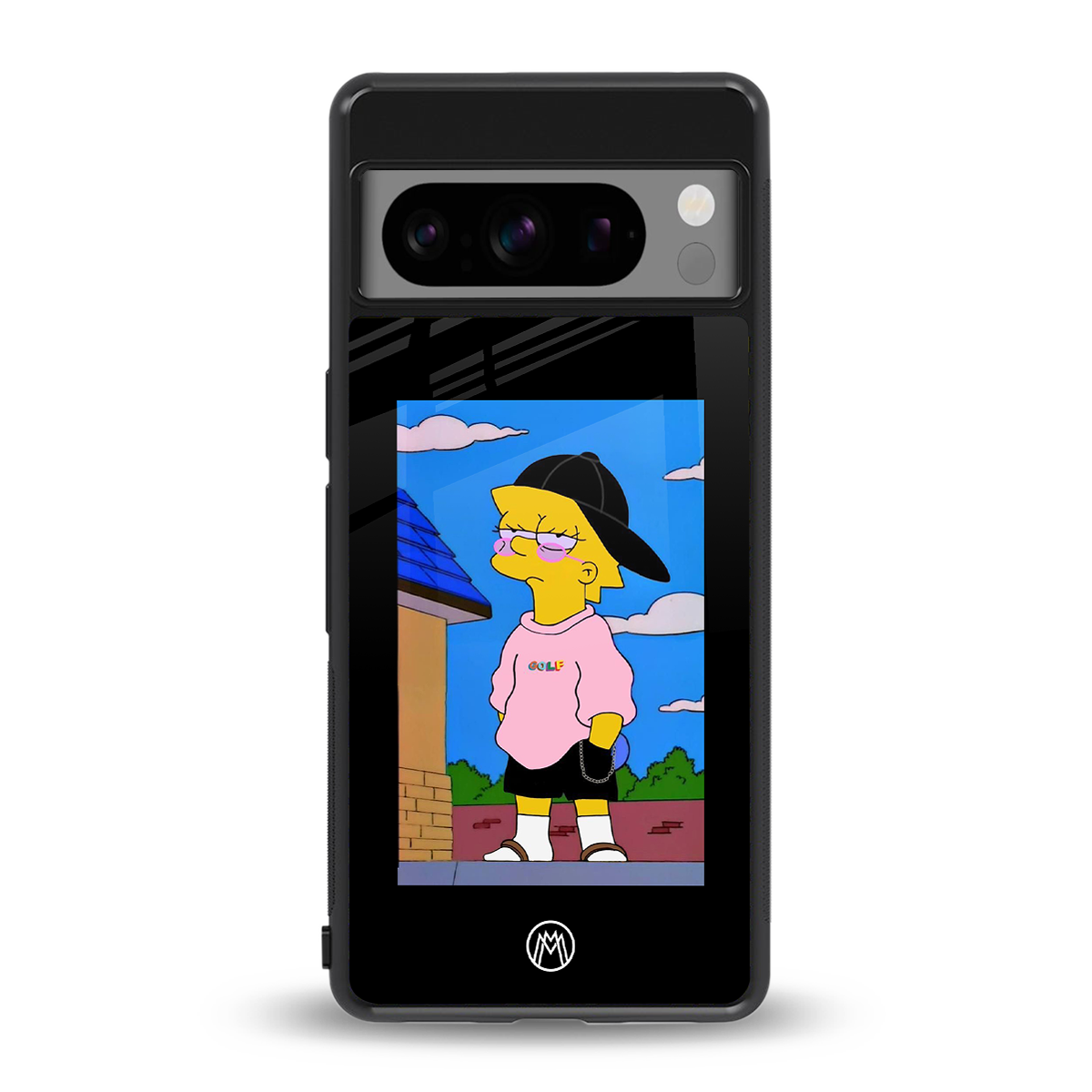 lisa simpson back phone cover | glass case for google pixel 8 pro