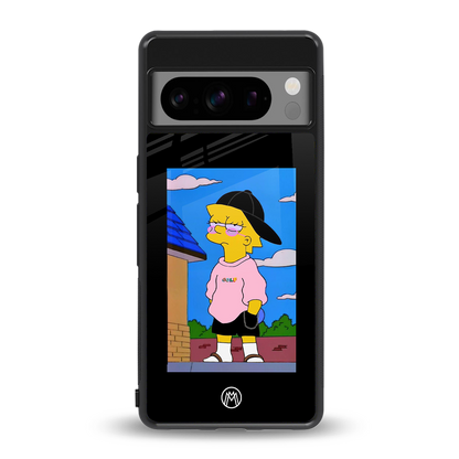 lisa simpson back phone cover | glass case for google pixel 8 pro