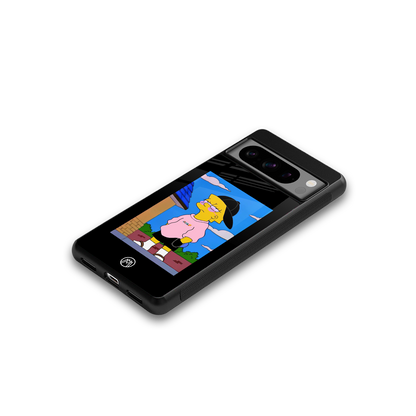 lisa simpson back phone cover | glass case for google pixel 8 pro