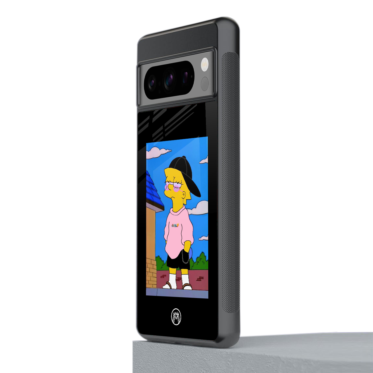 lisa simpson back phone cover | glass case for google pixel 8 pro