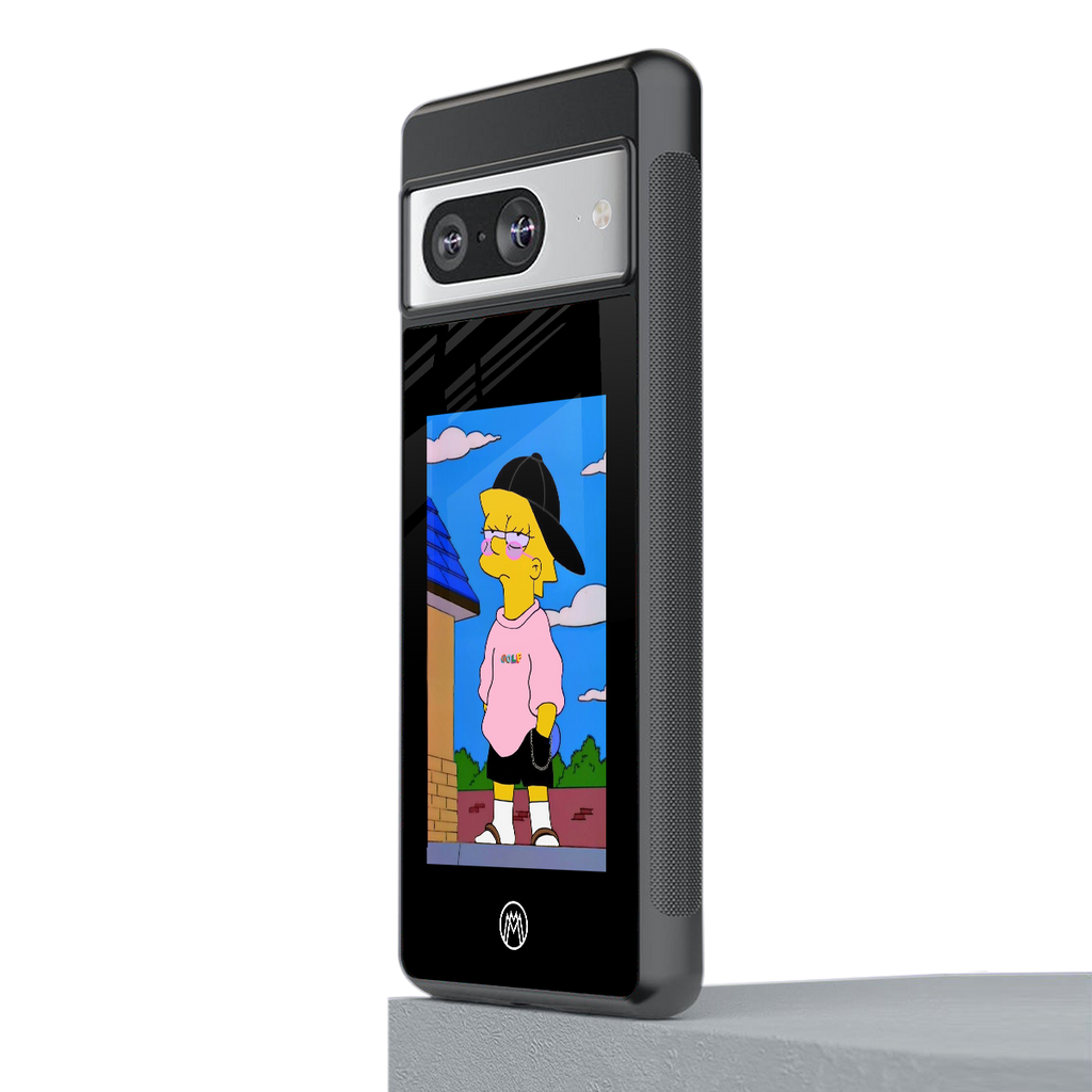 lisa simpson back phone cover | glass case for Google Pixel 8