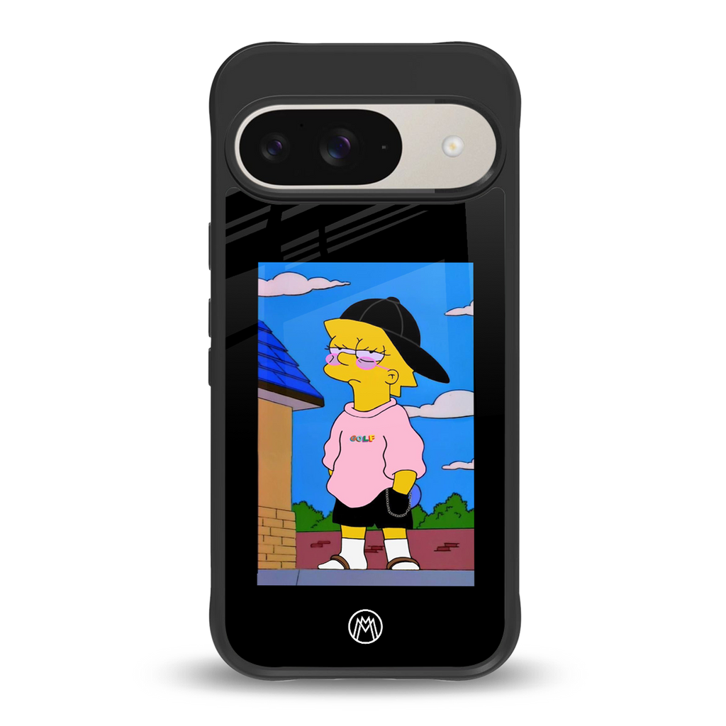 lisa simpson back phone cover | glass case for google pixel 9