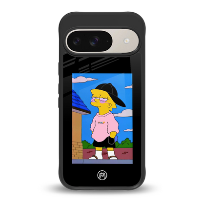 lisa simpson back phone cover | glass case for google pixel 9