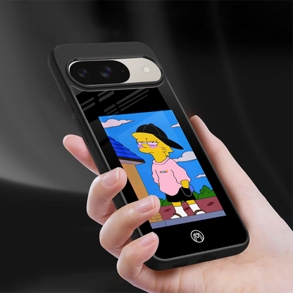 lisa simpson back phone cover | glass case for google pixel 9