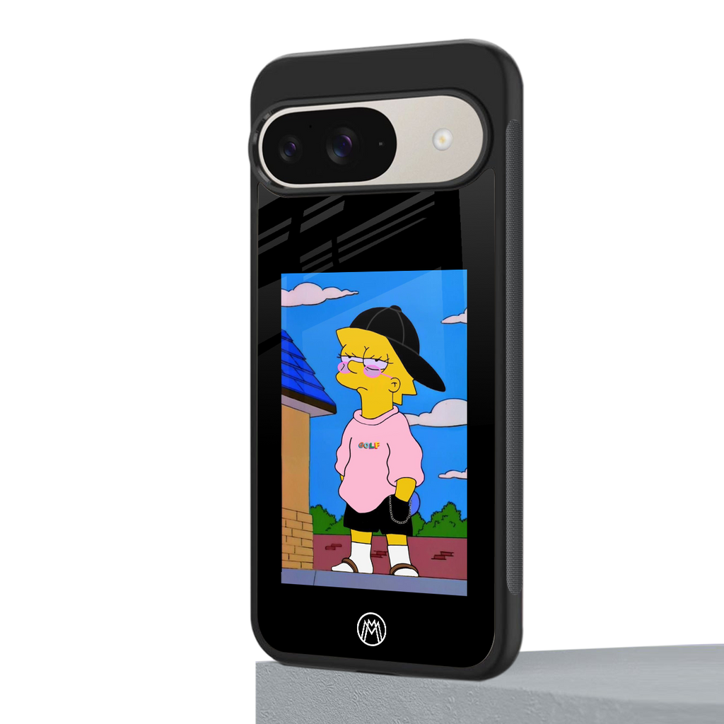 lisa simpson back phone cover | glass case for google pixel 9