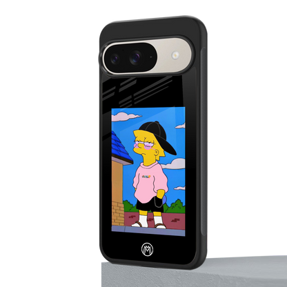 lisa simpson back phone cover | glass case for google pixel 9