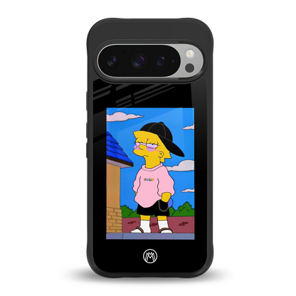 lisa simpson back phone cover | glass case for google pixel 9 pro xl
