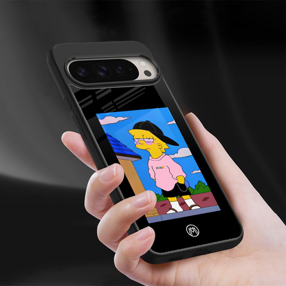 lisa simpson back phone cover | glass case for google pixel 9 pro