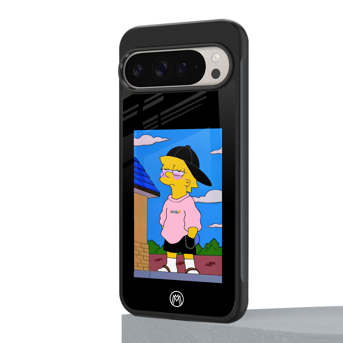 lisa simpson back phone cover | glass case for google pixel 9 pro xl