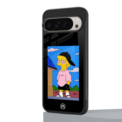 lisa simpson back phone cover | glass case for google pixel 9 pro xl