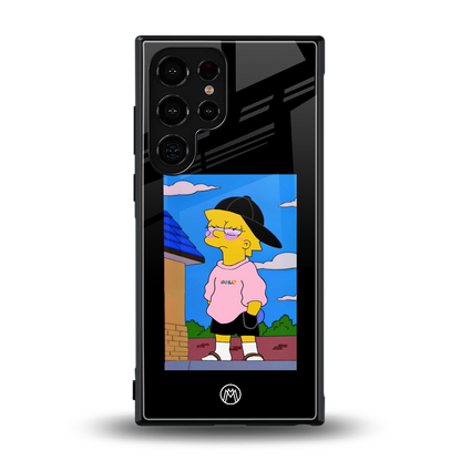 lisa simpson back phone cover | glass case for samsung galaxy s24 ultra