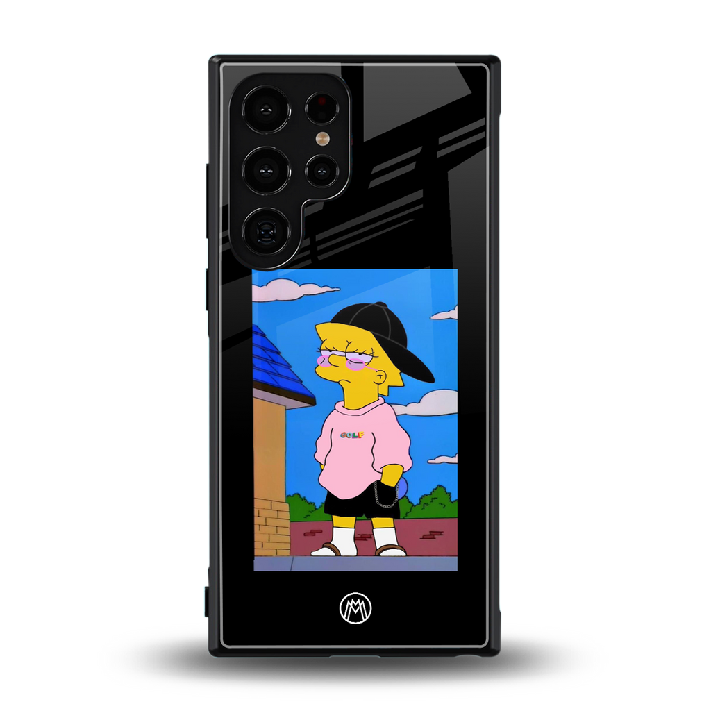 lisa simpson back phone cover | glass case for samsung galaxy s23 ultra
