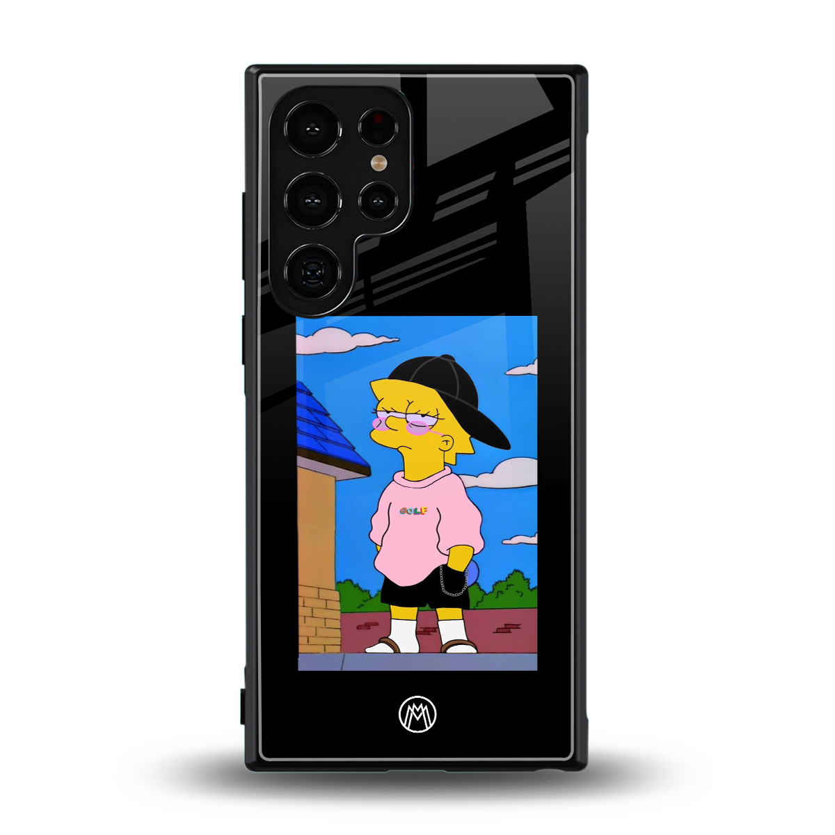 lisa simpson back phone cover | glass case for samsung galaxy s23 ultra
