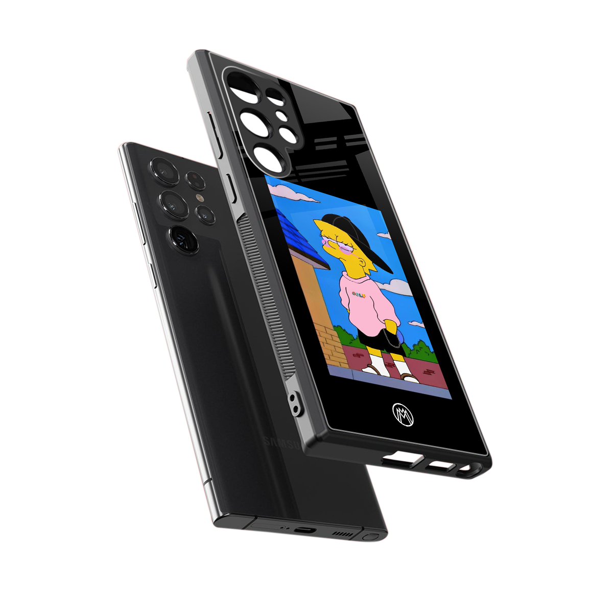 lisa simpson back phone cover | glass case for samsung galaxy s23 ultra