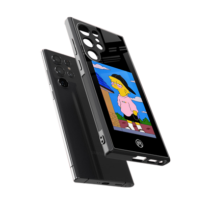 lisa simpson back phone cover | glass case for samsung galaxy s23 ultra