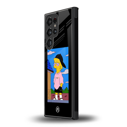 lisa simpson back phone cover | glass case for samsung galaxy s23 ultra