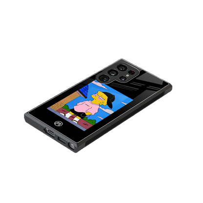 lisa simpson back phone cover | glass case for samsung galaxy s24 ultra
