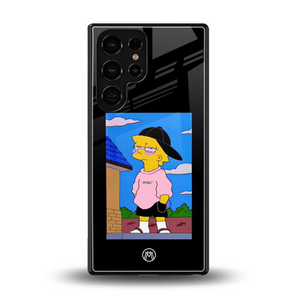 lisa simpson back phone cover | glass case for samsung galaxy s25 ultra