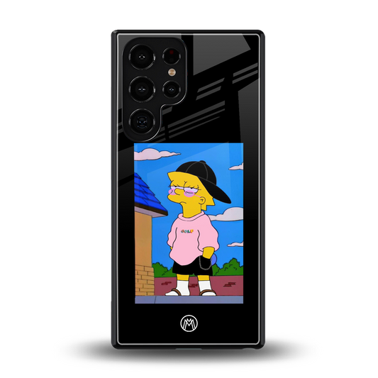 lisa simpson back phone cover | glass case for samsung galaxy s25 ultra