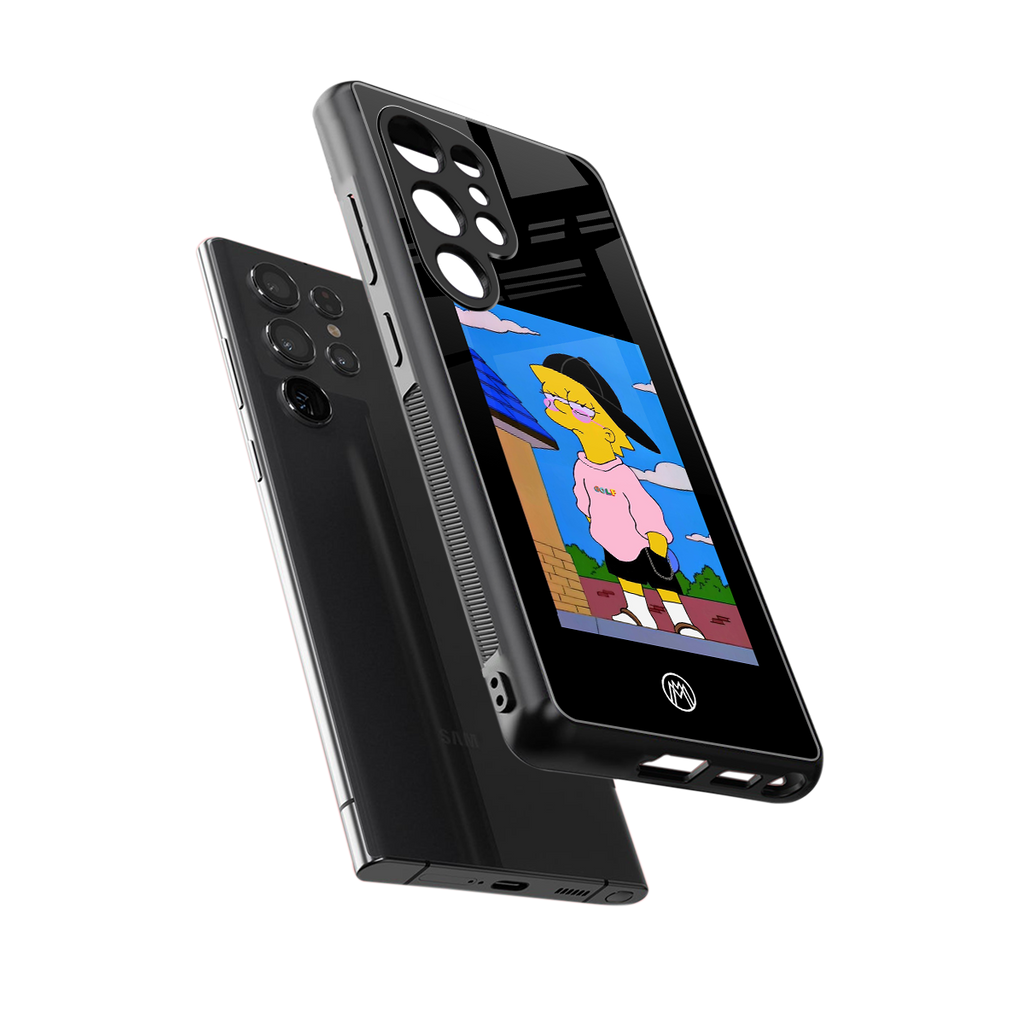 lisa simpson back phone cover | glass case for samsung galaxy s25 ultra