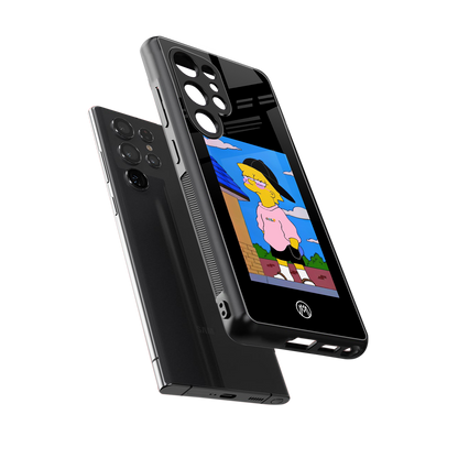 lisa simpson back phone cover | glass case for samsung galaxy s25 ultra