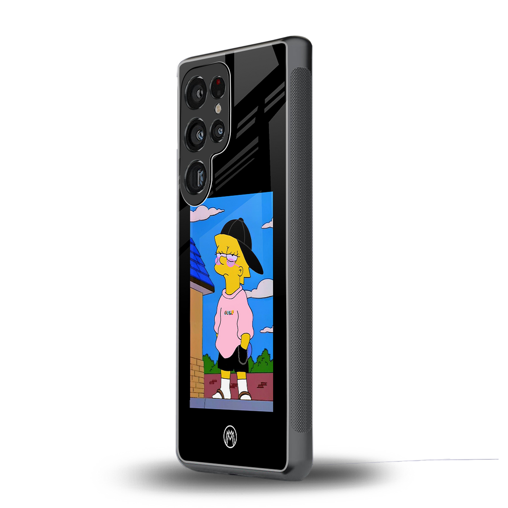 lisa simpson back phone cover | glass case for samsung galaxy s25 ultra