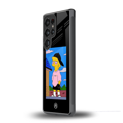 lisa simpson back phone cover | glass case for samsung galaxy s25 ultra