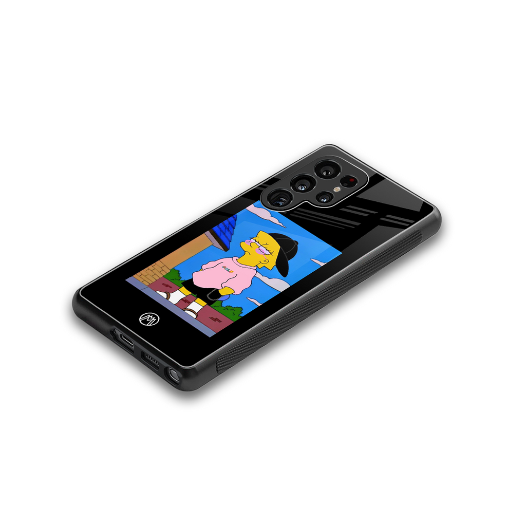 lisa simpson back phone cover | glass case for samsung galaxy s25 ultra