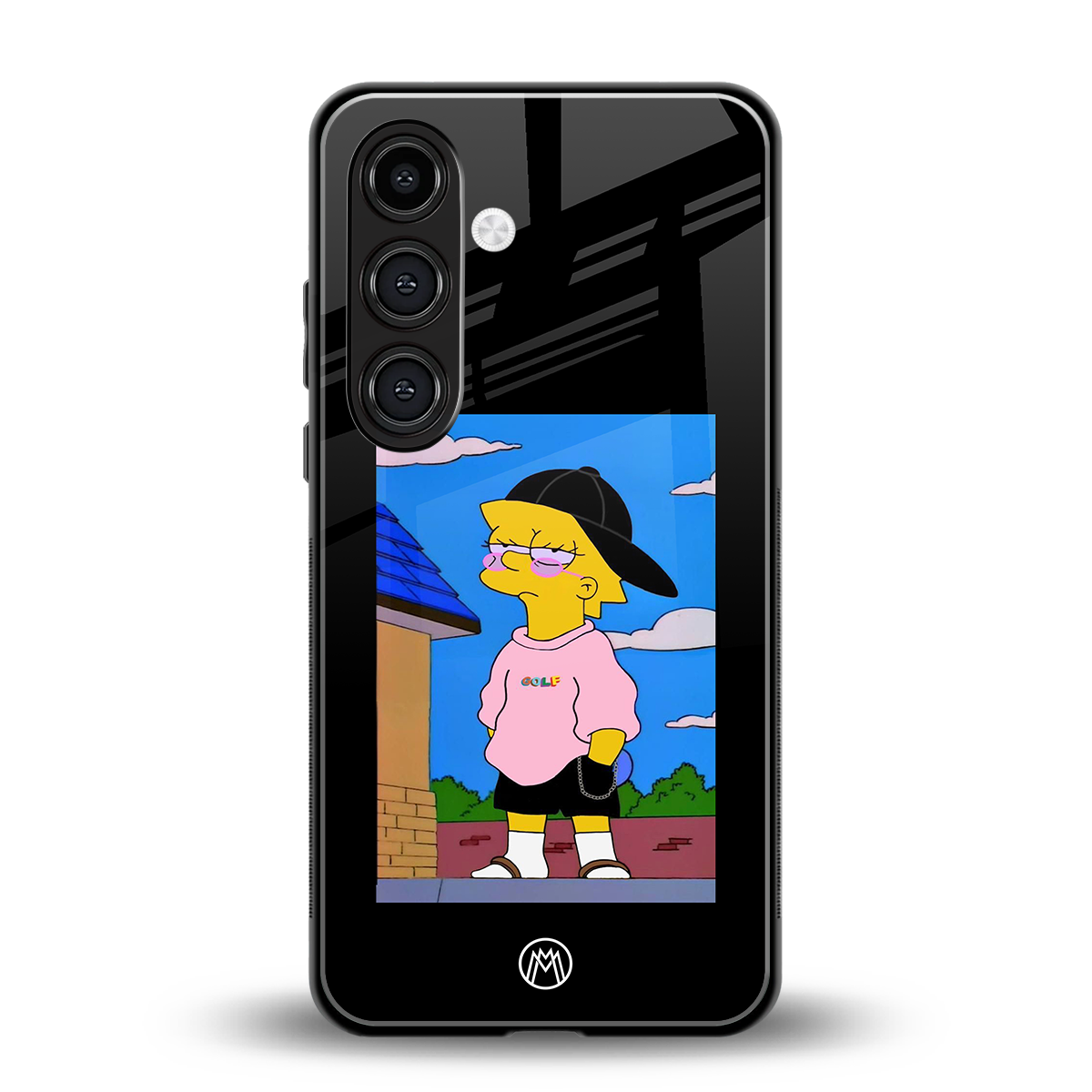 lisa simpson back phone cover | glass case for samsung galaxy s25
