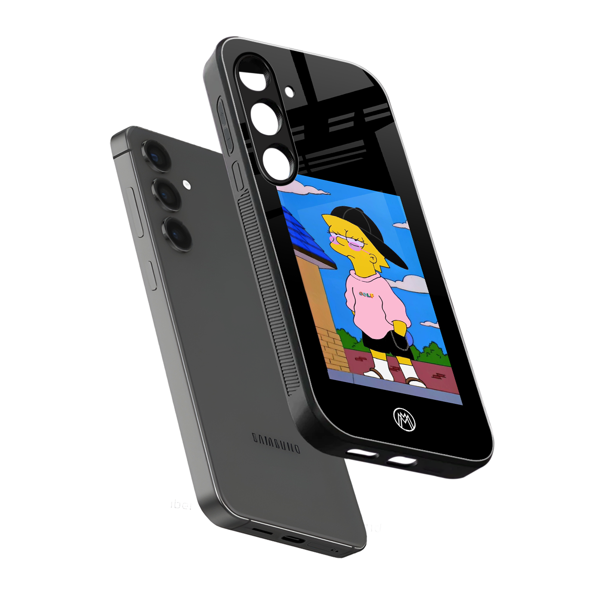 lisa simpson back phone cover | glass case for samsung galaxy s24 plus