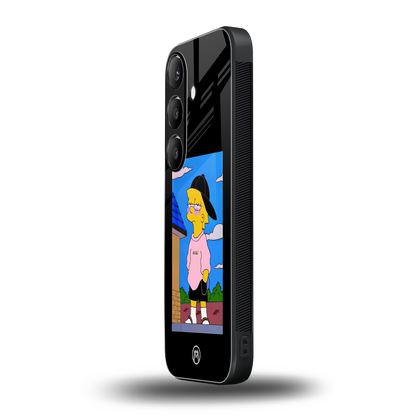 lisa simpson back phone cover | glass case for samsung galaxy s23 fe