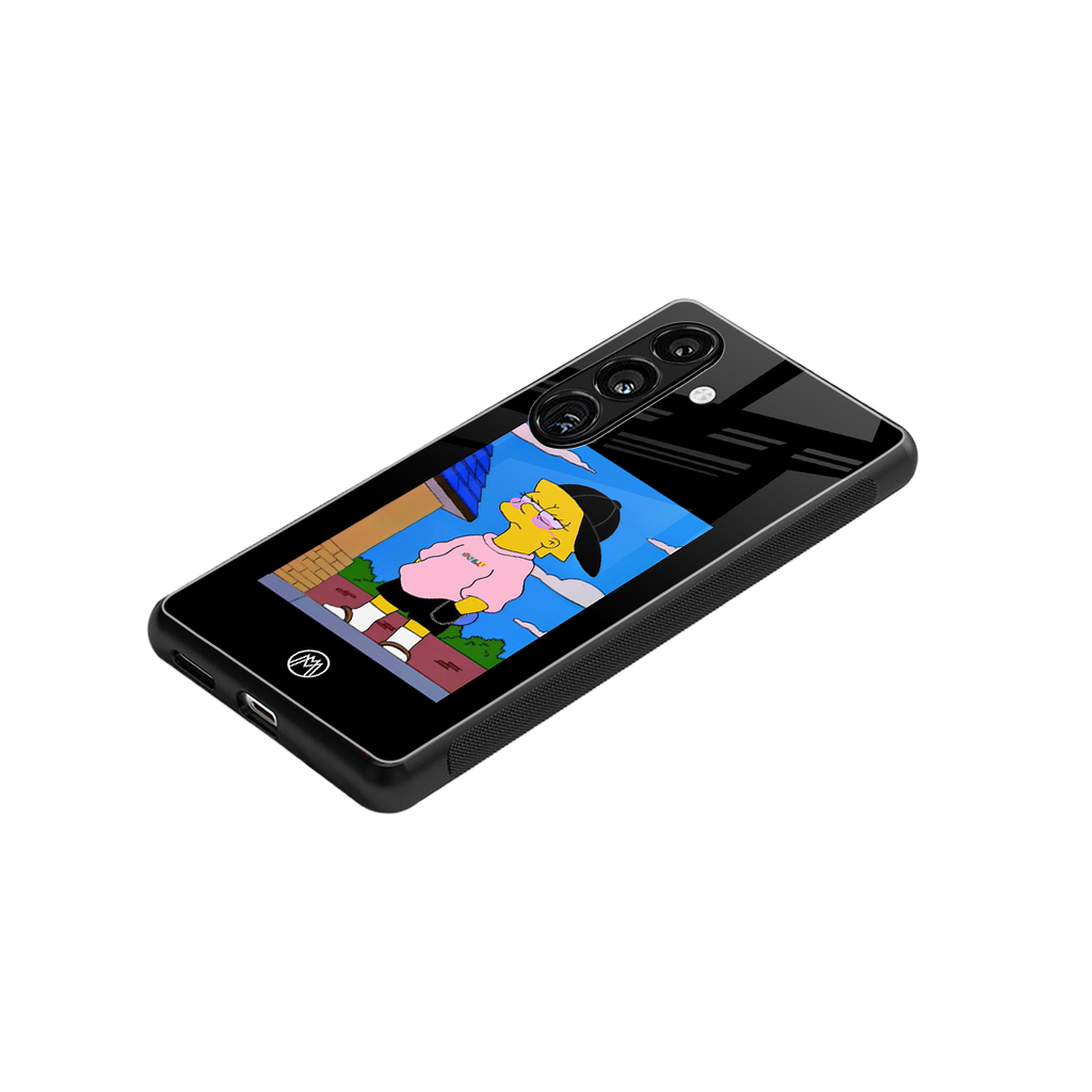 lisa simpson back phone cover | glass case for samsung galaxy s24 fe