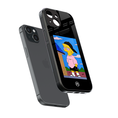 lisa simpson back phone cover | glass case for iphone 15